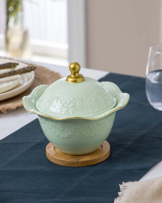 Frendorf | Zelovara Wellenrand Süßigkeiten-Glas | Buffet-Design | Hochwertiges Glas | Ideal für Süßigkeiten, Snacks und Dekoration
