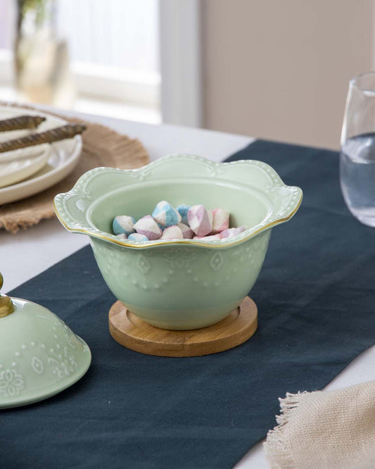 Frendorf | Zelovara Wellenrand Süßigkeiten-Glas | Buffet-Design | Hochwertiges Glas | Ideal für Süßigkeiten, Snacks und Dekoration
