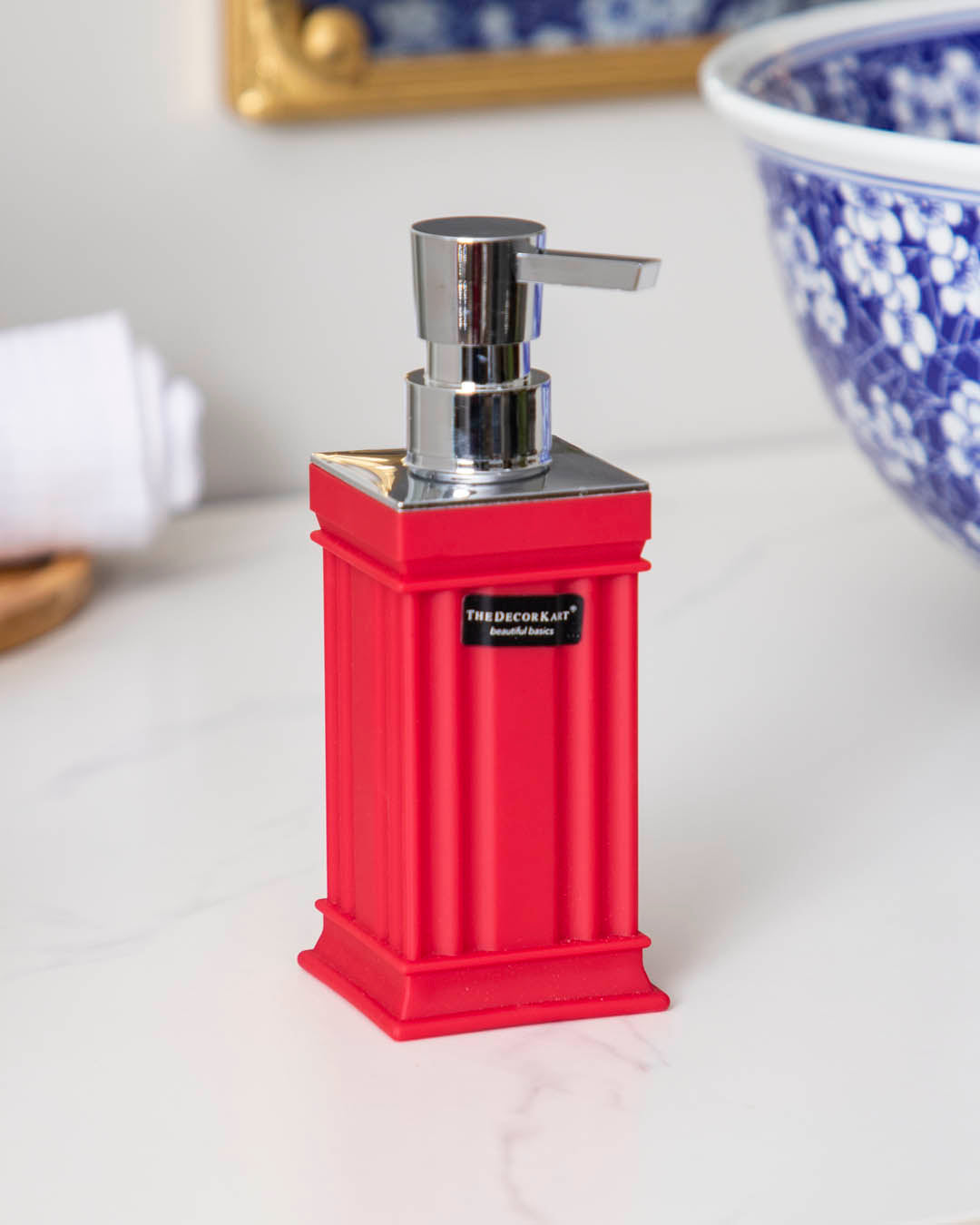 Frendorf | Purevell Seifenspender | Modernes & Traditionelles Design | Hochwertige Materialien | Rot