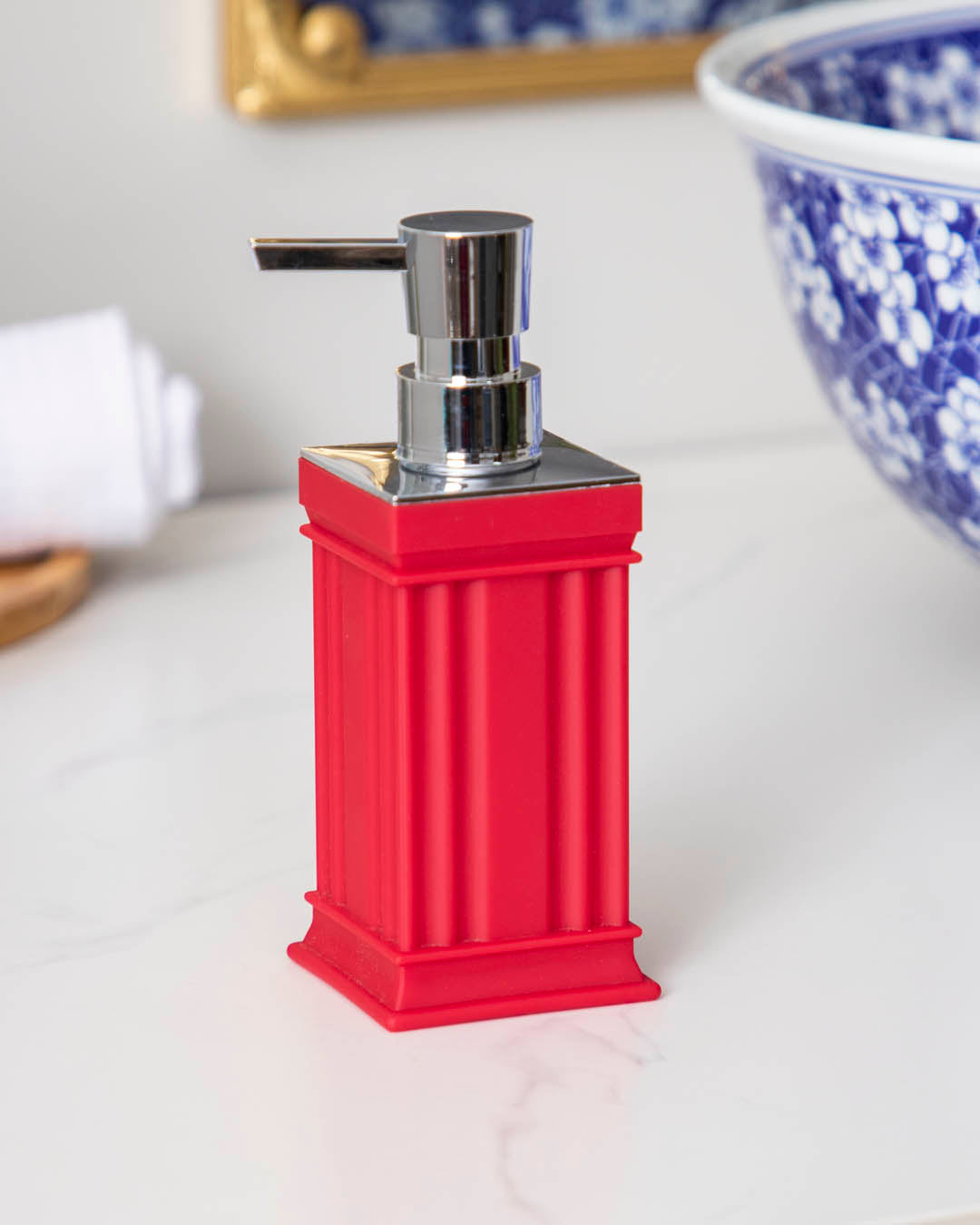 Frendorf | Purevell Seifenspender | Modernes & Traditionelles Design | Hochwertige Materialien | Rot