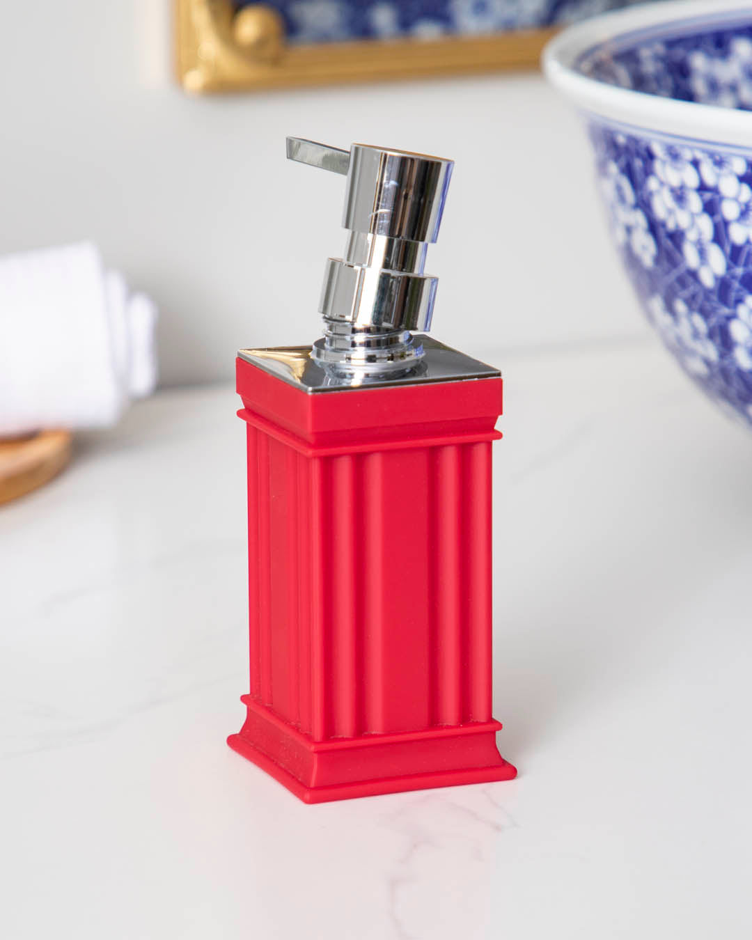 Frendorf | Purevell Seifenspender | Modernes & Traditionelles Design | Hochwertige Materialien | Rot