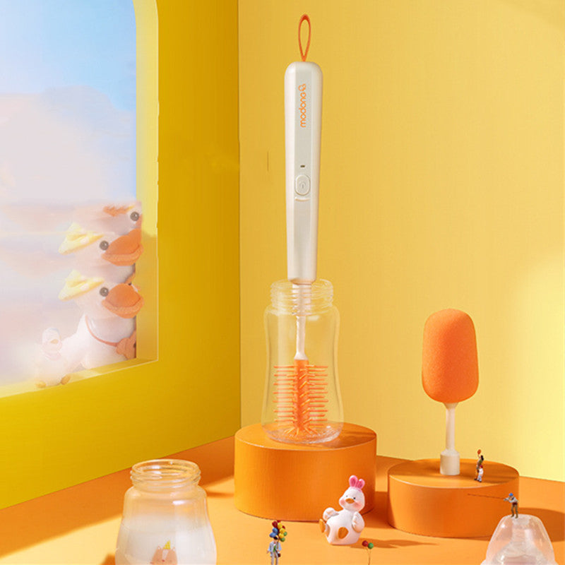 Frendorf | 2-in-1 wiederaufladbare Babyflaschenbürste, mit zwei austauschbaren Köpfen, ergonomisches Design & leistungsstarker Motor, für Flasche, Becher & mehr