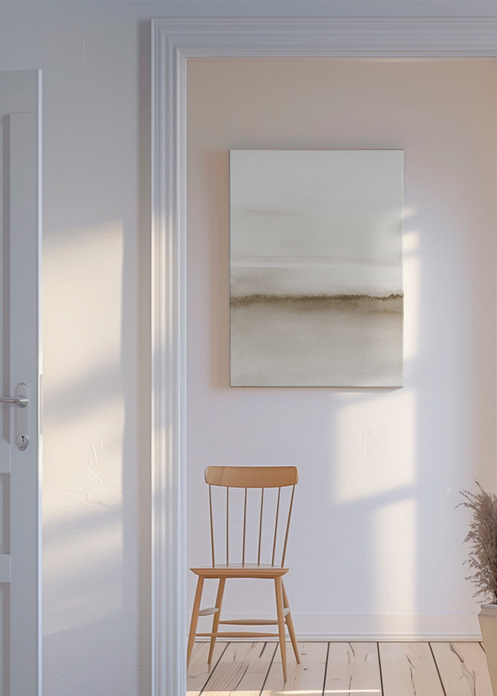 Frendorf | Leinwand Aquarell Landschaft N 47 Beige Töne 1/2