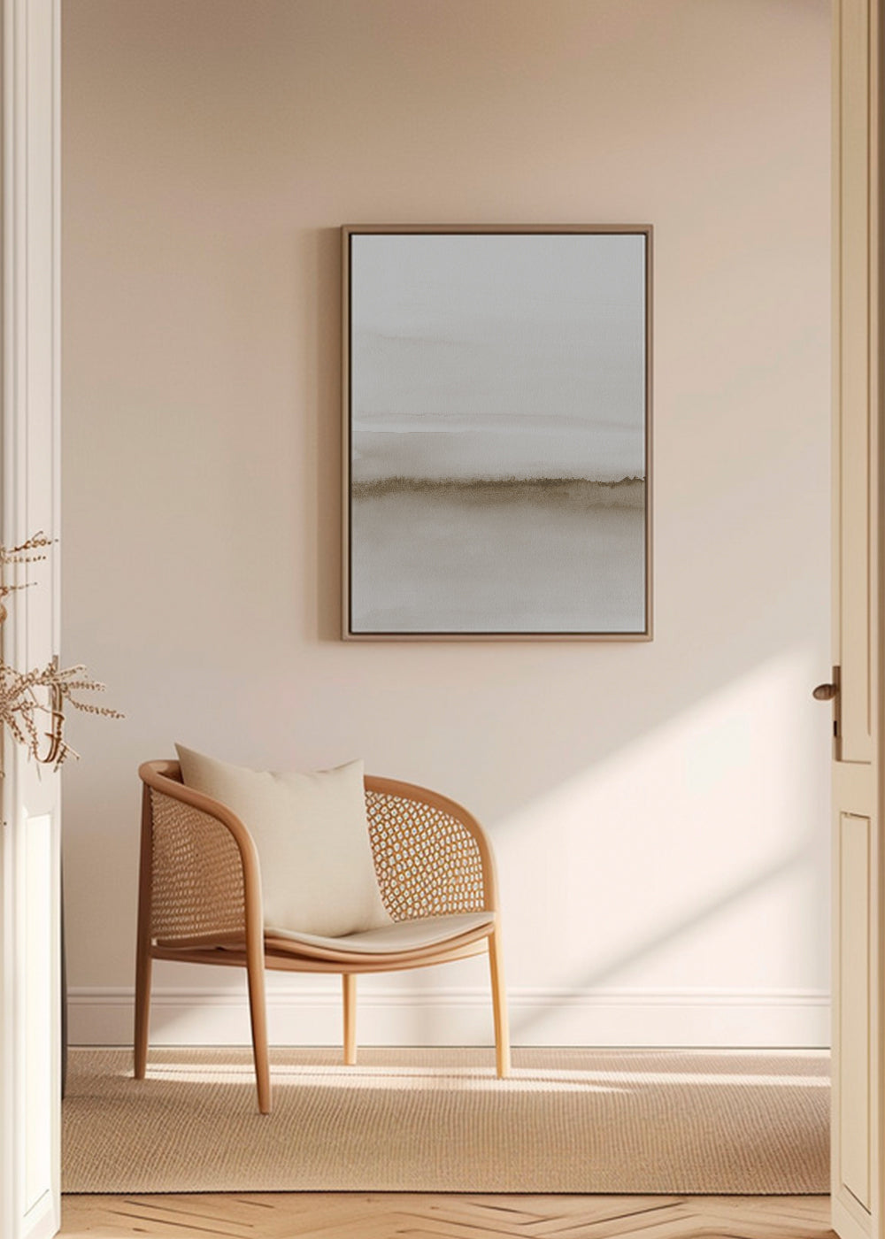 Frendorf | Leinwand Aquarell Landschaft N 47 Beige Töne 1/2