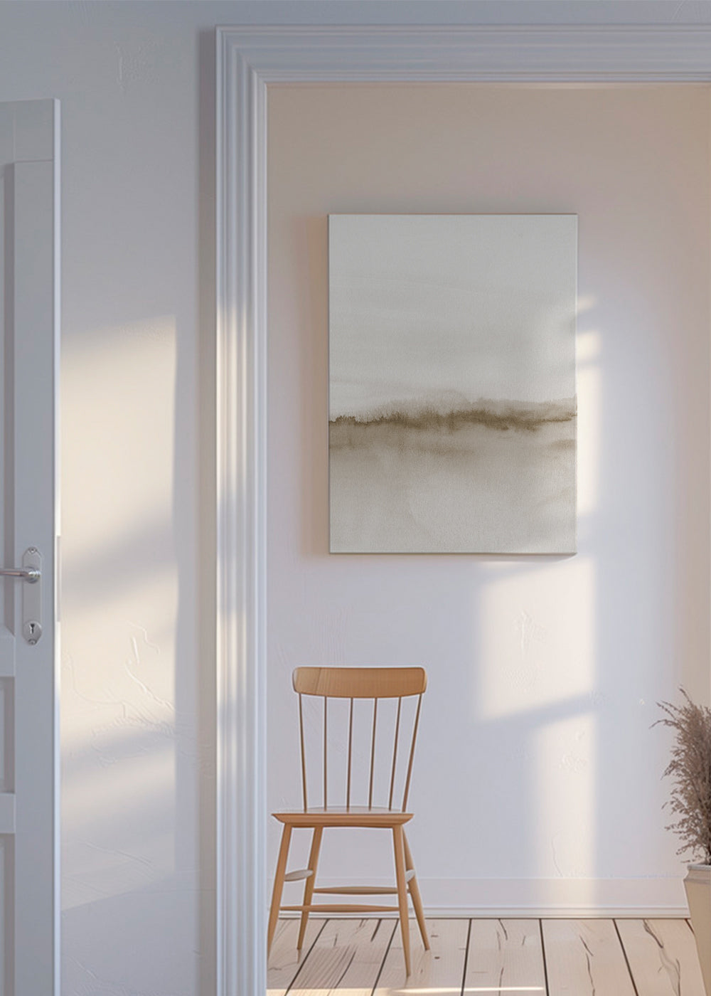 Frendorf | Leinwand Aquarell Landschaft N 47 Beige Töne 2/2