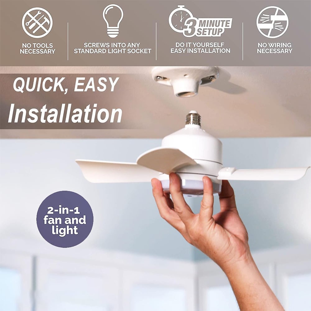 Frendorf | 2-in-1 LED Deckenventilator Licht mit Fernbedienung, E27/B22 Sockel