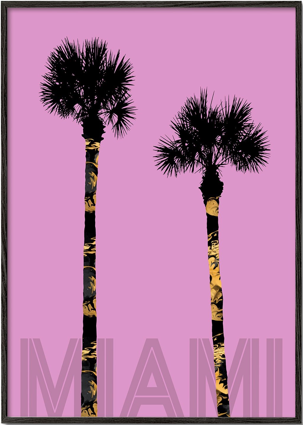 Grafik Kunst PALMEN MIAMI pink
