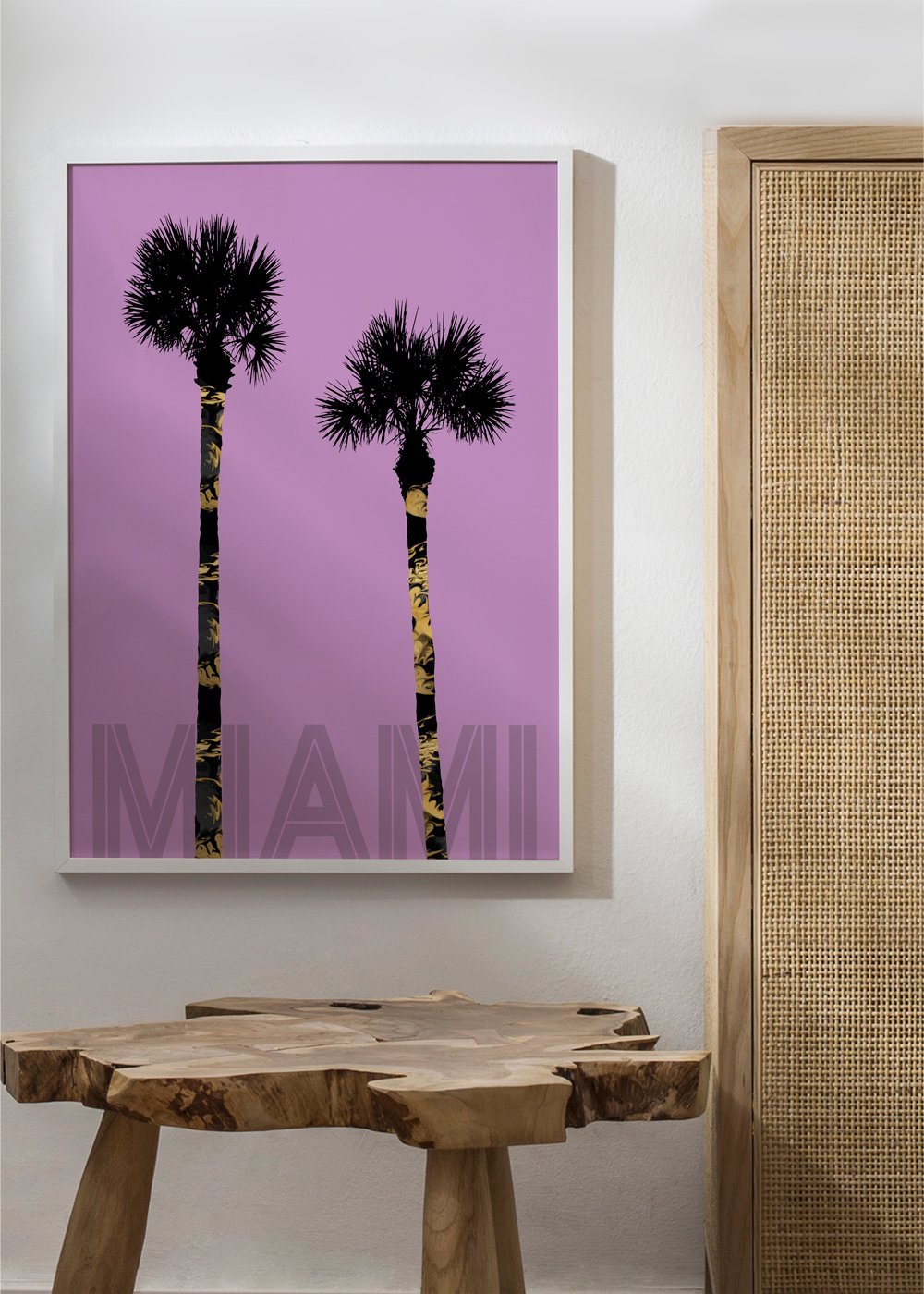 Grafik Kunst PALMEN MIAMI pink