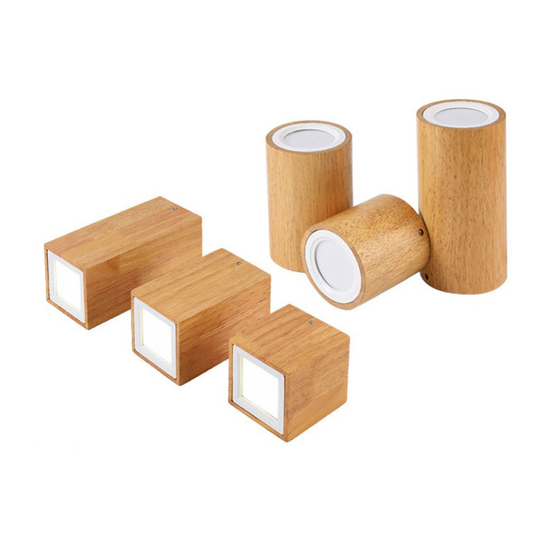 Frendorf | LumaKube Nordic Design LED Deckenleuchte | Holzoptik | Flush Mount | Warmweiß oder Kaltweiß | Stilvolle Beleuchtung für Zuhause