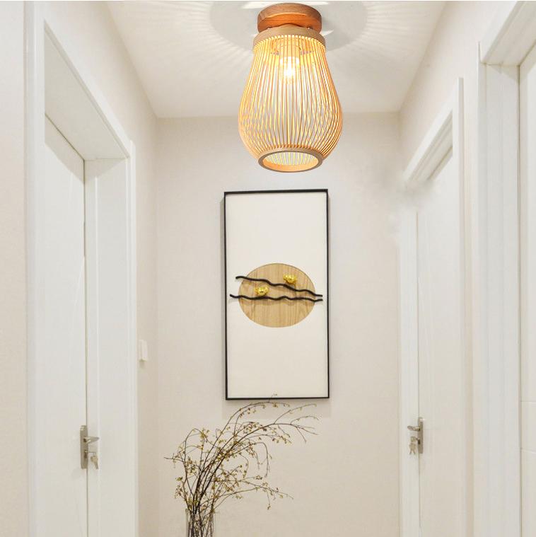 Frendorf | BambuLoom Deckenleuchte | Modernes Bambusgeflecht | Minimalistisches Design | Umweltfreundliches Licht