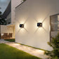 Moderne Minimalistische Solar Quadrat Streifen Aluminium LED Wand Scone Lampe Für Garten