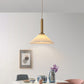 Moderne skandinavische konisch plattierte Metall Stoff 1-Licht Pendant Leuchte für Wohnzimmer