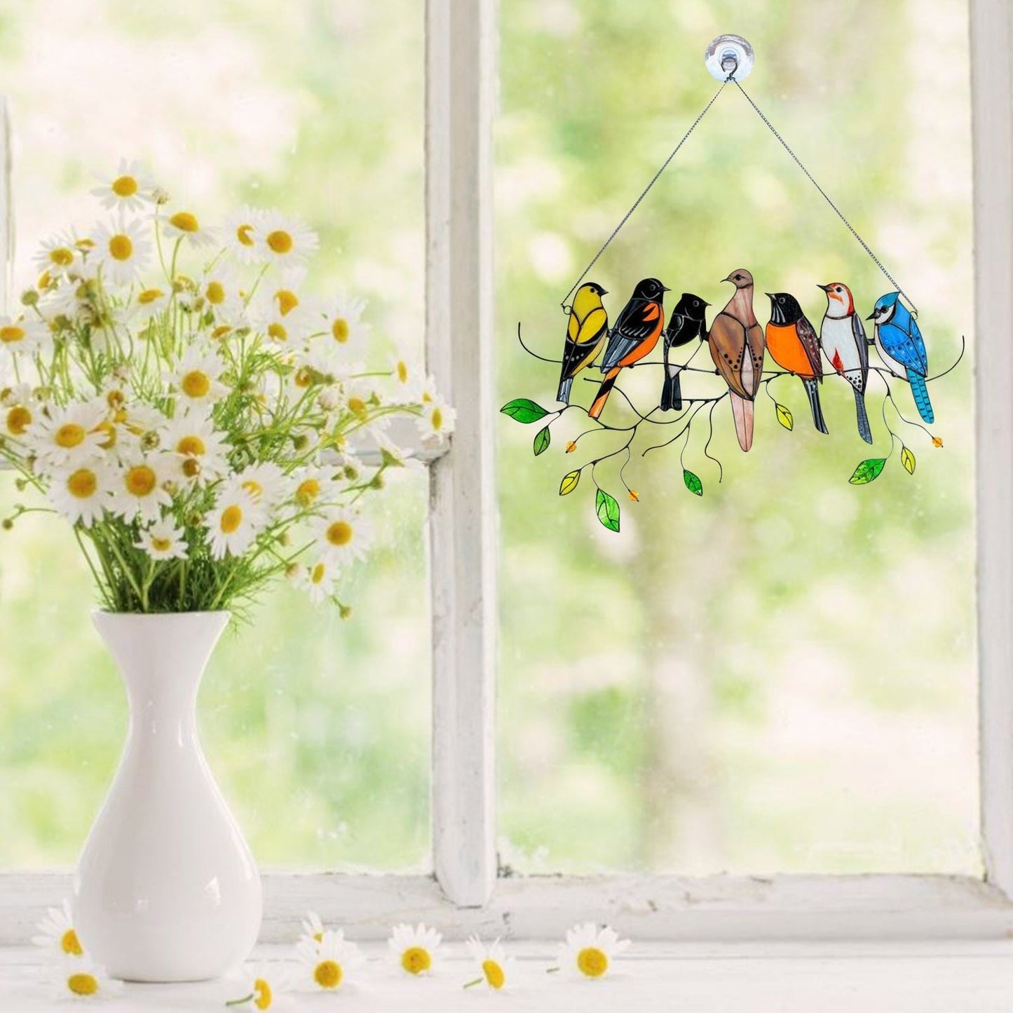 Buntglas Vogel Suncatcher - Francia