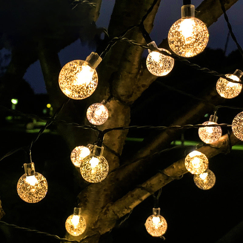 Frendorf | Moderne Art Deco wasserdicht Solar PVC Gummi Acryl Schnee Biene Ball Kristall Ball Tropfen LED Lichterkette Außenbeleuchtung für Garten