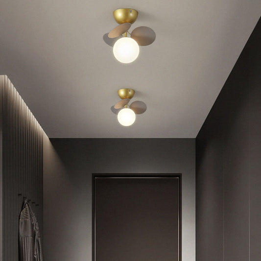 Frendorf | BloomLume Mid-Century Deckenleuchte | Blumen-Deko & Glas-Kugel | 1-4 Flammen | Modern & Stilvoll | Für Wohnzimmer