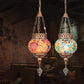 Frendorf | BohoSphere Pendelleuchte | Buntglas Kugelschirm | 1 Licht | Wohnzimmer Deko
