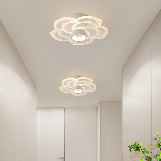 Frendorf | Bloomora Minimalistische LED-Deckenleuchte | Rosendesign | Runde Acryl-Lampe | Stimmungslicht für Wohnzimmer