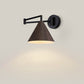 Frendorf | LumoNordic Minimalist Cone Swing Arm LED Wandlampe | Holzmaserung | Flexibler Schwenkarm | Stimmungslicht | Deko für Zuhause