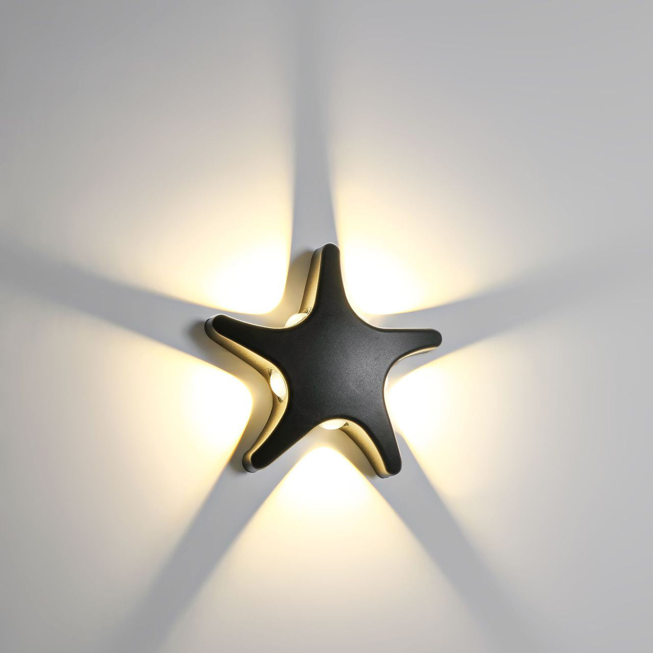 Zeitgenössische Einfachheit Aluminium Seestern Design LED wasserdichte Wandlaterne Lampe für Außenterrasse