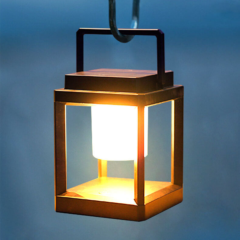 Outdoor Solar Camping Quadrat Tragbare Käfig LED Camping Landschaft Licht
