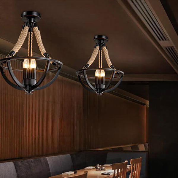 Industriel Eisen Schnur 3-Licht Insel Licht Kronleuchter