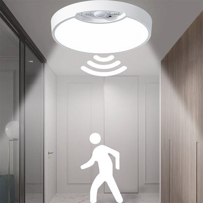 Frendorf | SenseLux Runde LED Deckenleuchte | Bewegungssensor | Weißes Licht | Batteriebetrieben & Wiederaufladbar