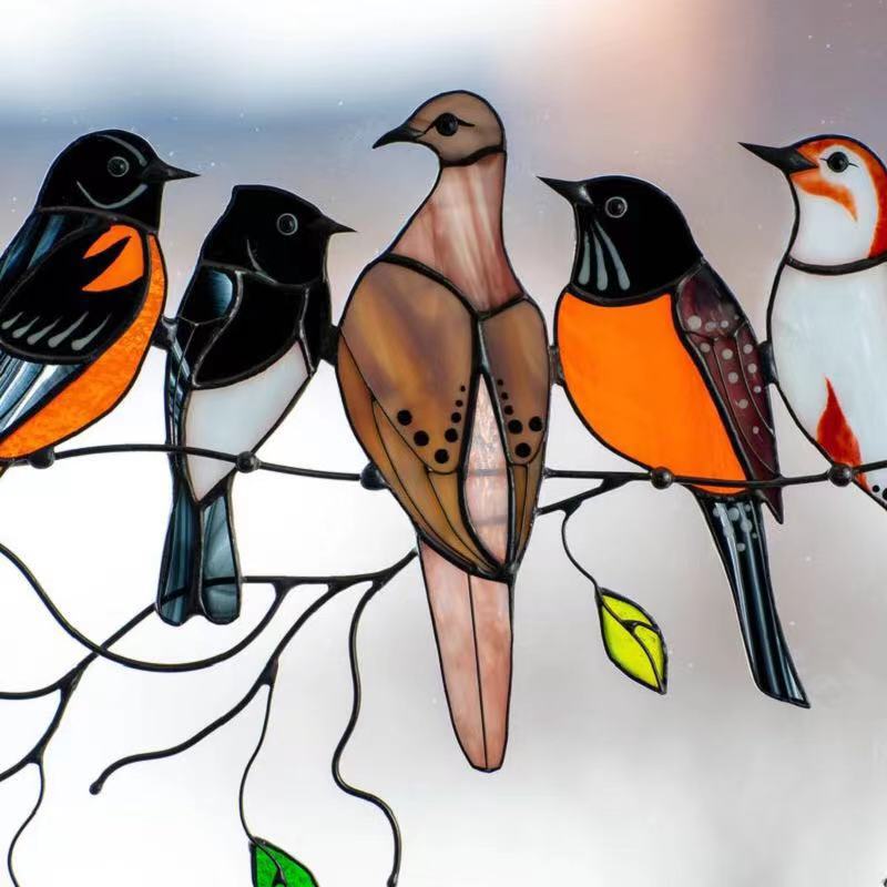 Buntglas Vogel Suncatcher - Francia