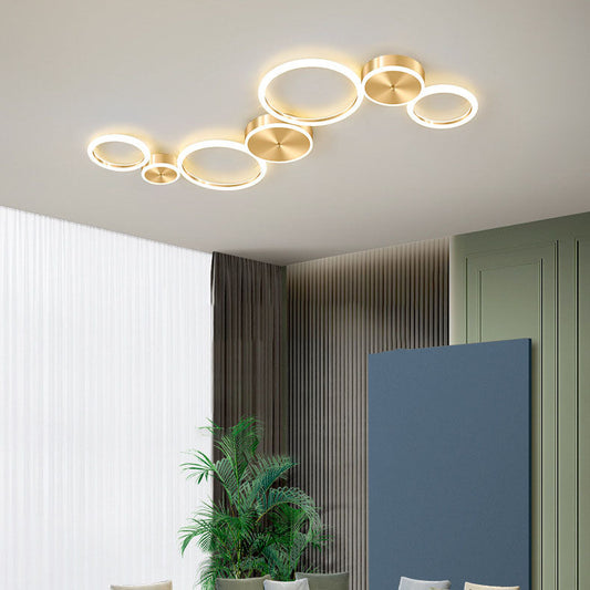 Frendorf | AurumGlow LED Deckenleuchte | Modernes Golden Circle Design | Acryl Flush Mount | Luxus Beleuchtung