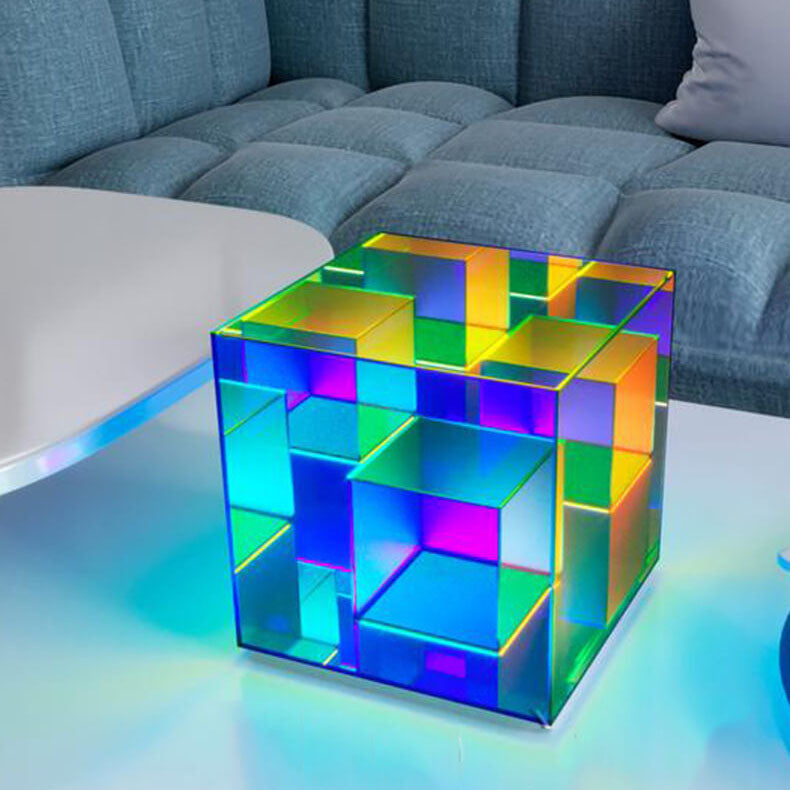 Frendorf | CubeLumin RGB LED Tischlampe | Modernes Design | Rubik’s Cube Optik | Farbwechsel | Deko-Licht