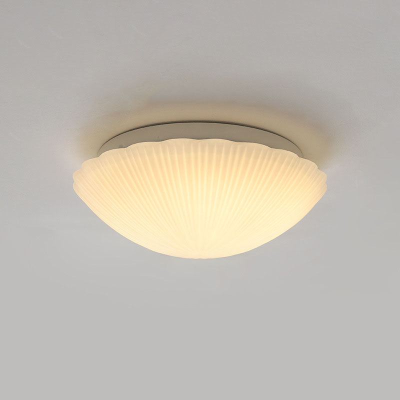 Frendorf | Auralis Modern French LED Deckenleuchte | Cremefarbenes Muschelgals | Flush Mount | Stimmungslicht | Deko für Zuhause