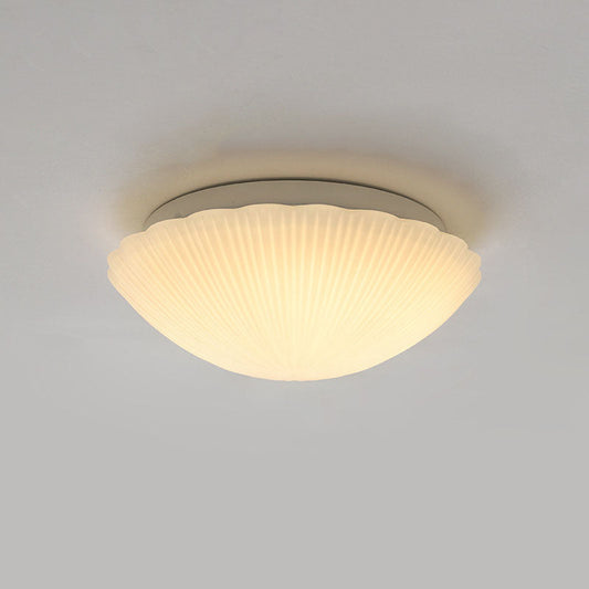 Frendorf | Auralis Modern French LED Deckenleuchte | Cremefarbenes Muschelgals | Flush Mount | Stimmungslicht | Deko für Zuhause