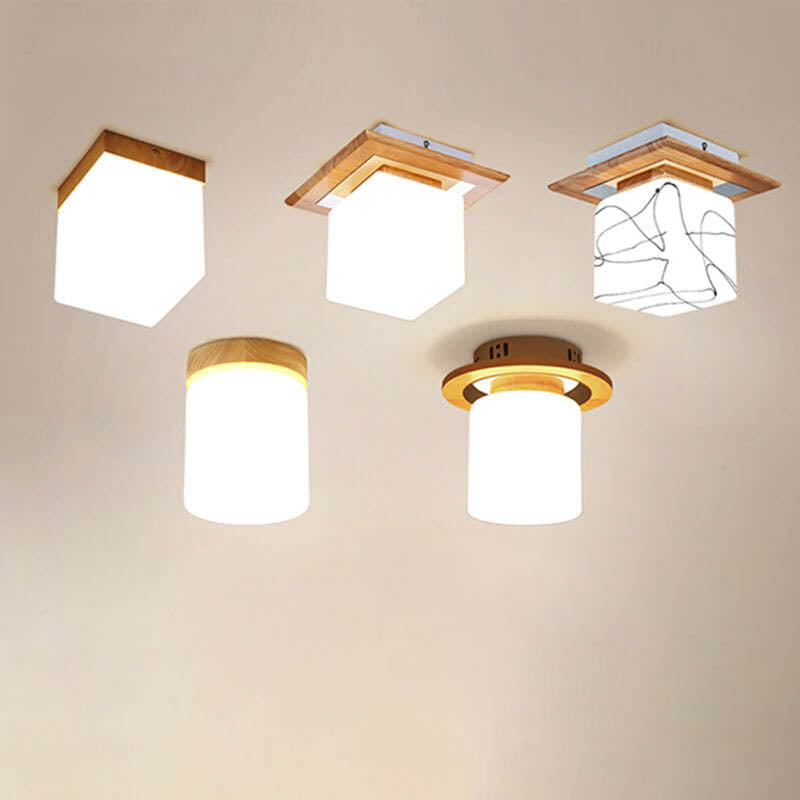 Frendorf | Nordova Deckenleuchte | Minimalistisches Holzdesign | Runde & Eckige Varianten | 1-flammig