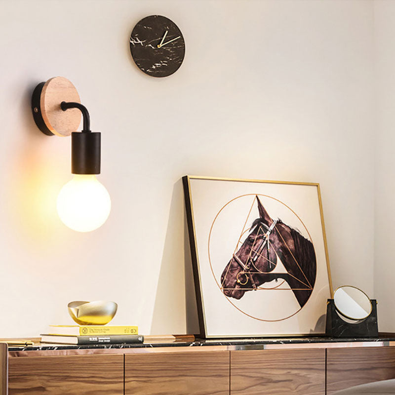 Frendorf | ArcoLune Wandleuchte | Modernes gebogenes Holz-Design | Beleuchtung für Schlafzimmer | Stilvoll & funktional