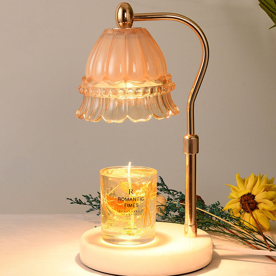 Europäische Orchidee Glas Marmor Hebbare 1-Licht Schmelzende Wax Tischlampe