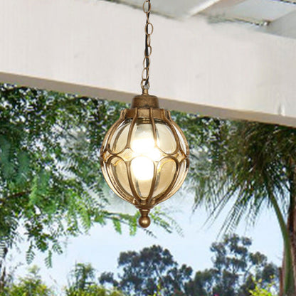 Frendorf | EuroLuxe Aluminium Pendelleuchte | Wasserdicht | Außenleuchte mit Glaskugel | Garten & Terrasse