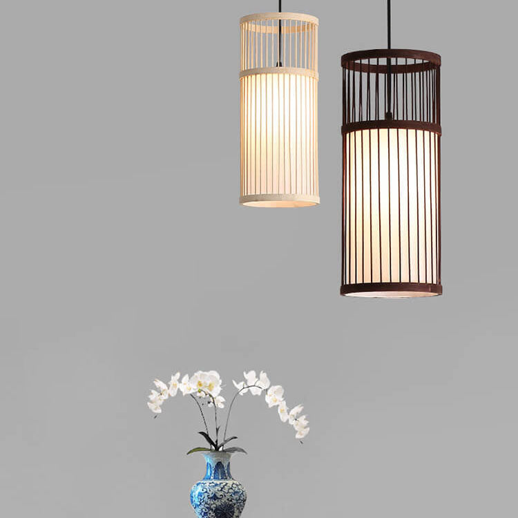 Frendorf | Bambora Zen Pendelleuchte | Handgewebte Bambus-Laterne | Japanisches Design | Natürliche Eleganz