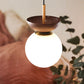 Frendorf | LumiHaus Deckenleuchte Holz | Japanisch-Nordisches Design | Glas Kugel | Warmes Stimmungslicht