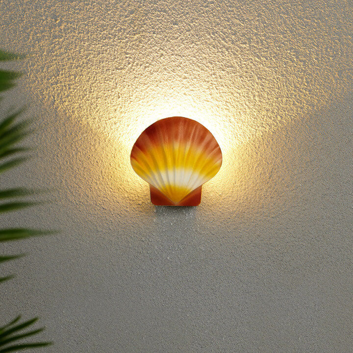 Frendorf | ShellBright LED Wandleuchte | Kreatives Muscheldesign | Aluminium | Wasserdicht | Außenbeleuchtung