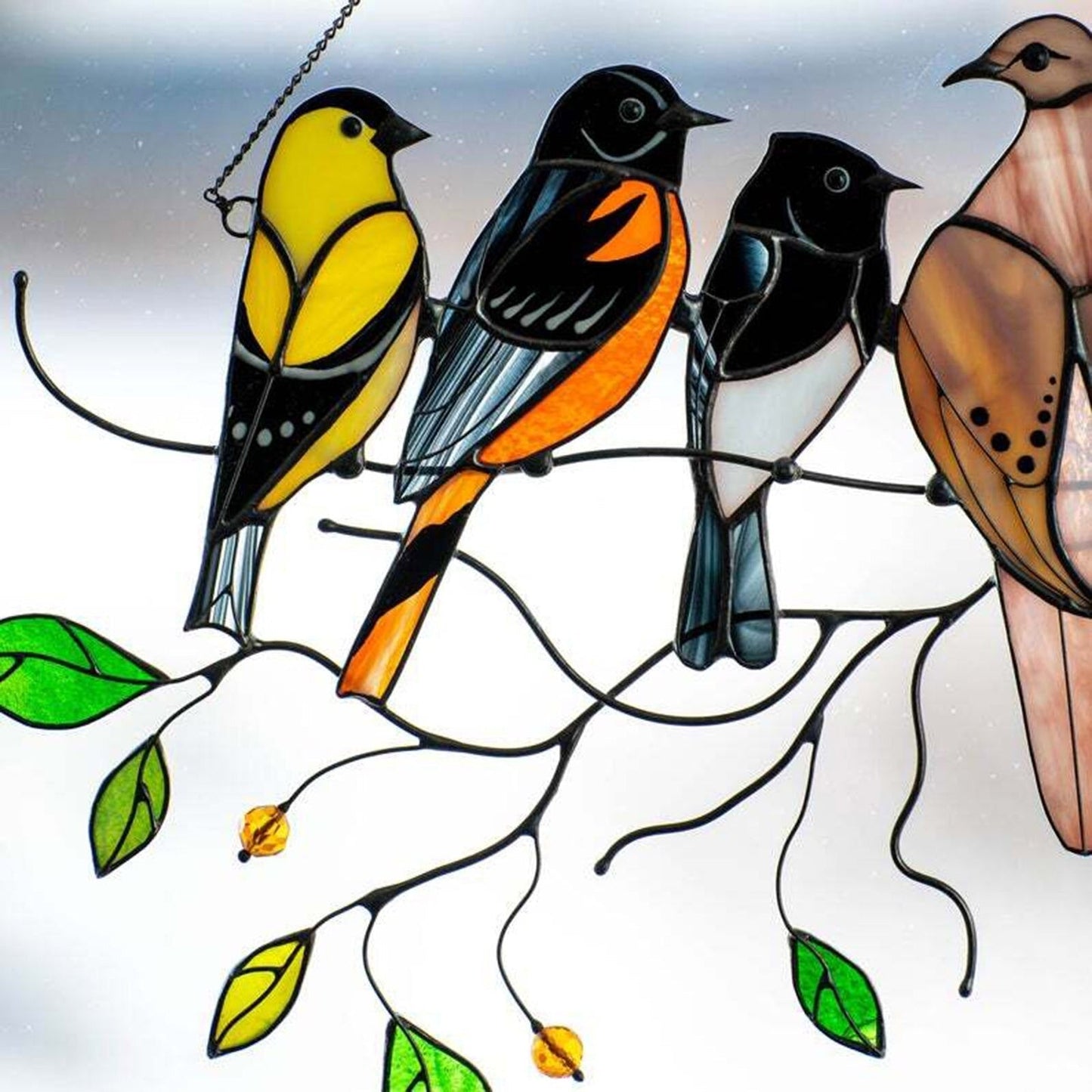 Buntglas Vogel Suncatcher - Francia