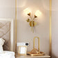 Zeitgenössische skandinavische Blumen Eisen Glas 1/2 Licht Wandlampe für Wohnzimmer