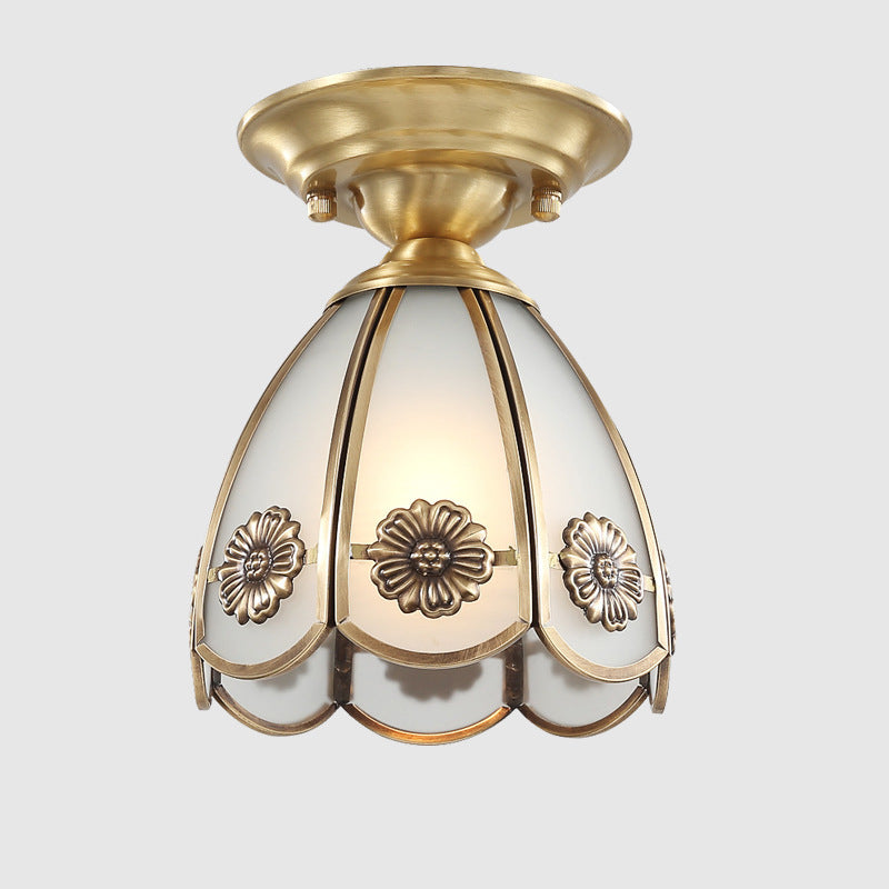 Frendorf | BrassCone Lux LED Deckenleuchte | Europäisches Design | Glas & Messing | Zeitloser Stil