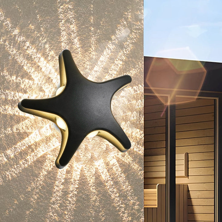 Zeitgenössische Einfachheit Aluminium Seestern Design LED wasserdichte Wandlaterne Lampe für Außenterrasse