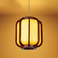 Frendorf | LuxoraChic Modernes Chinesisches Design Pendelleuchte | Faux-Schaffell | Holz-Laterne | LED-Beleuchtung für Zuhause