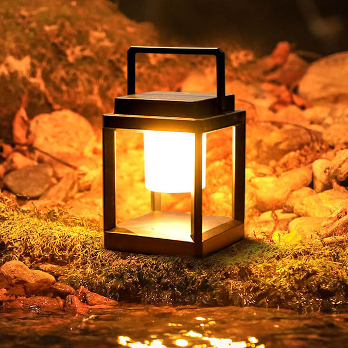 Outdoor Solar Camping Quadrat Tragbare Käfig LED Camping Landschaft Licht