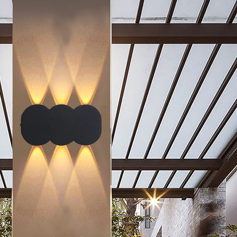 Moderne Outdoor Runde Geometrische Auf- und Ablichtende Wasserdichte LED Wandleuchte