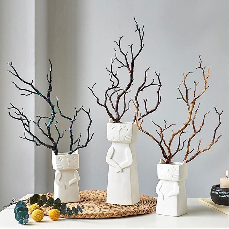 Frendorf | MeowNordic Katzen-Keramikvase | Skandinavisches Design | Verspielte Blumendekoration | Zwei Größen