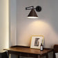 Frendorf | LumoNordic Minimalist Cone Swing Arm LED Wandlampe | Holzmaserung | Flexibler Schwenkarm | Stimmungslicht | Deko für Zuhause