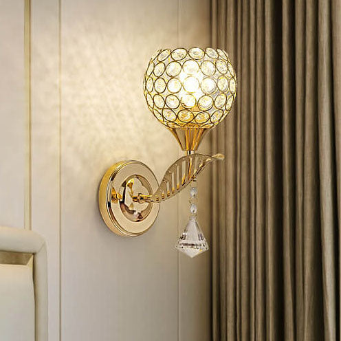 Zeitgenössische kreative Kristallkugel 1- Licht Wandlampe für das Wohnzimmer