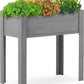 Frendorf | 31X31X16 Zoll Erhöhter Gartenbeet mit Beinen, Erhöhte Holzpflanzbox für Outdoor-Pflanzen Blumen Früchte Gemüse Kräuter Anbau