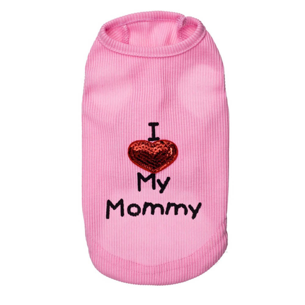 Ich liebe meine Mommy Prints Faden Designs Tierbekleidung